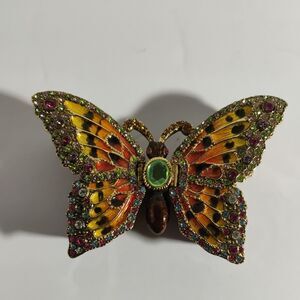 Nobility Butterfly Trinket Box  Monarch Colored Enamel. Multicolor...